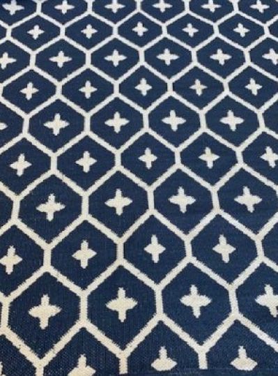 MODERN RUG 249 Cotton rug Blue and White