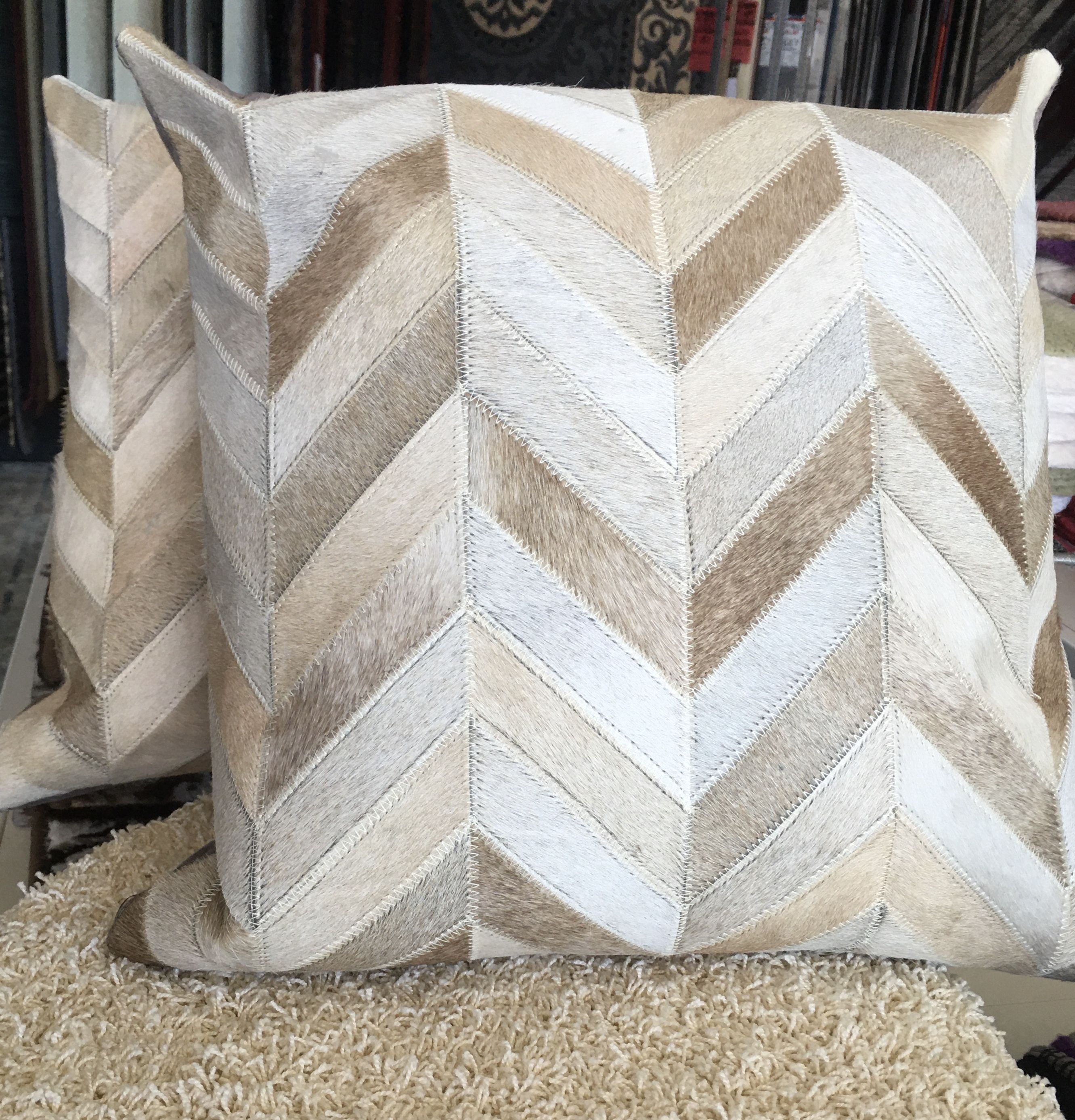Leather Patchwork Cushion 1